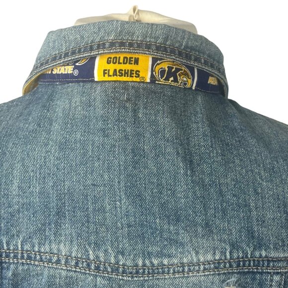 Mudd Kent State Custom Made Denim Jean Jacket Womens Medium Distressed - Picture 7 of 16